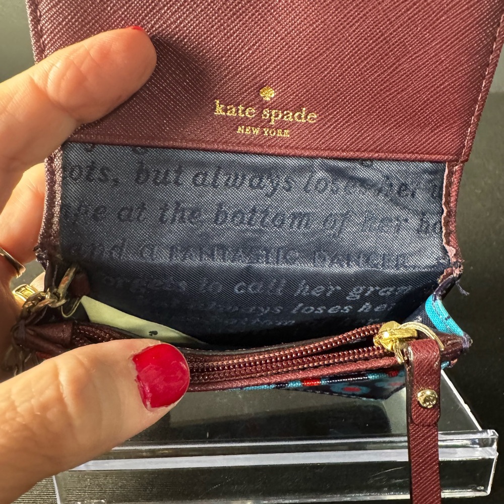 Kate Spade Blue and Red Floral key and cardholder Wallet - Picture 11 of 11